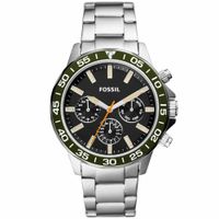 Reloj Fossil Bannon BQ2625 Multifuncional Acero Inoxidable Dial Negro Bisel Verde