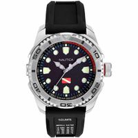 Reloj Nautica Tarpoon Dive NAPTDS901 Correa de Silicona Negro Plateado