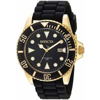 Reloj Invicta Pro Diver 90303 Fecha Correa de Silicona Negro Acero Dorado