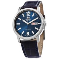 Reloj Orient Contemporary AA0C05L19B Automático Fecha Acero Inoxidable Correa De Cuero Dial Azul