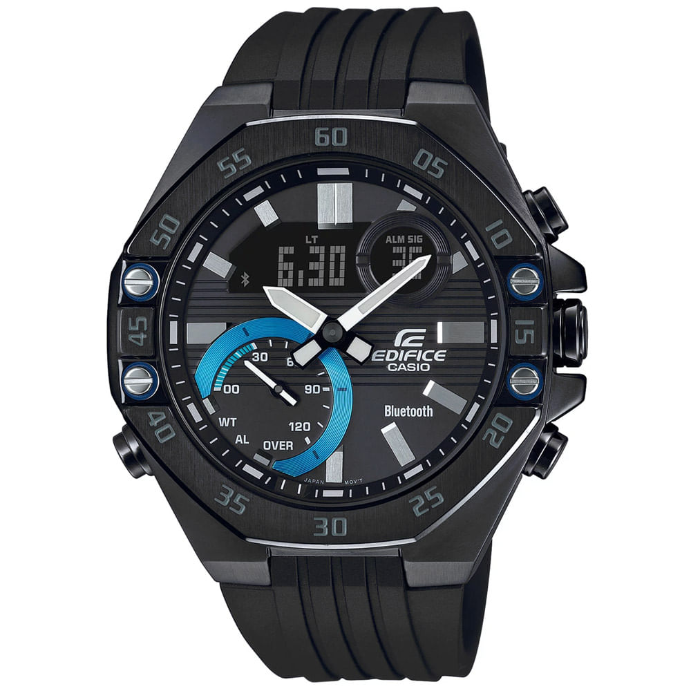 Reloj Casio Edifice ECB-10PB-1A Bluetooth Digital Analógico Acero Inoxidable Correa Resina Negro