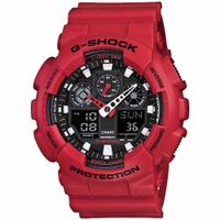 Reloj Casio G-Shock GA100B-4A Digital Analógico Luz Led Automática Acuático Rojo Negro