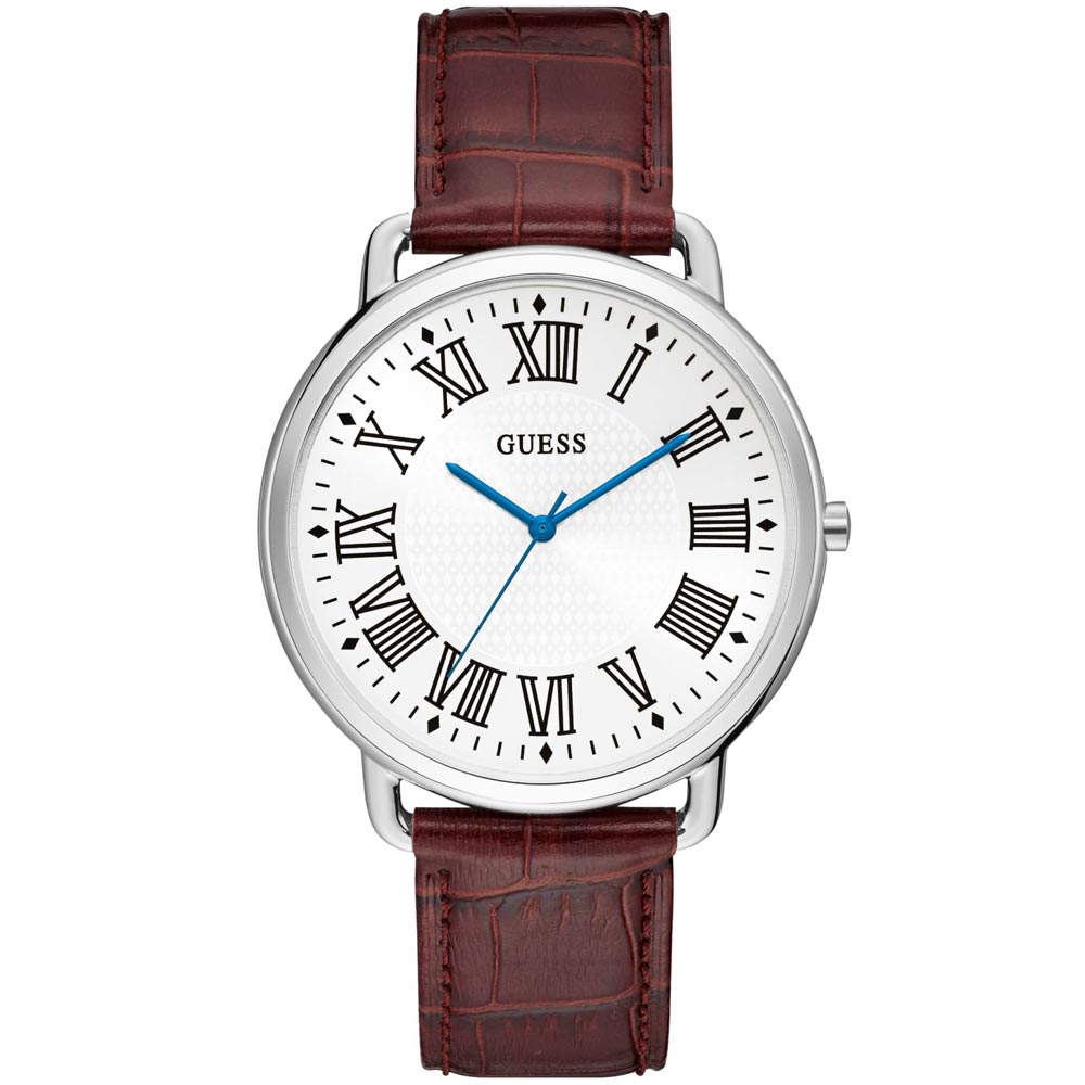 Reloj Guess Lincoln U1164G1 Correa de Cuero Marrón Dial Blanco