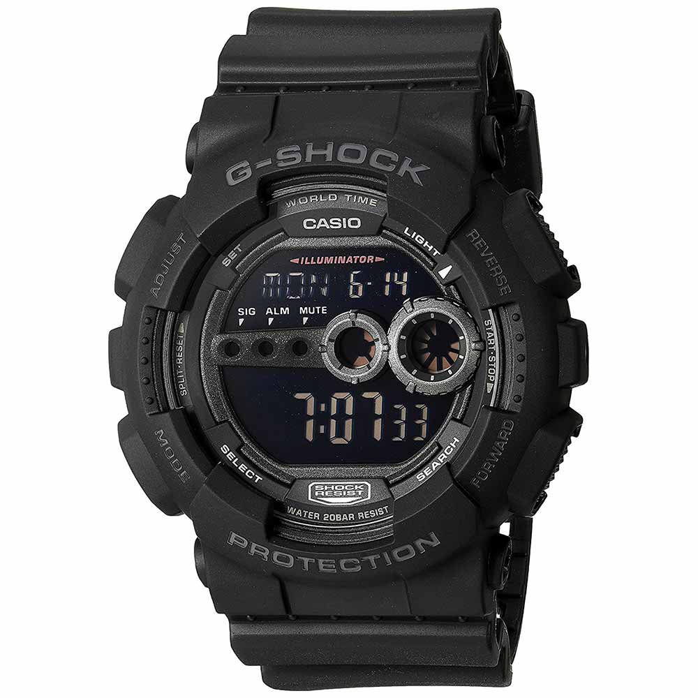 Reloj Casio G-Shock GD100-1B Digital Luz de Fondo Acuático Negro