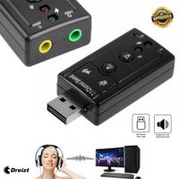 Adaptador USB de Audio Dreizt para Micrófono y Audífonos – 7.1 MIS300014