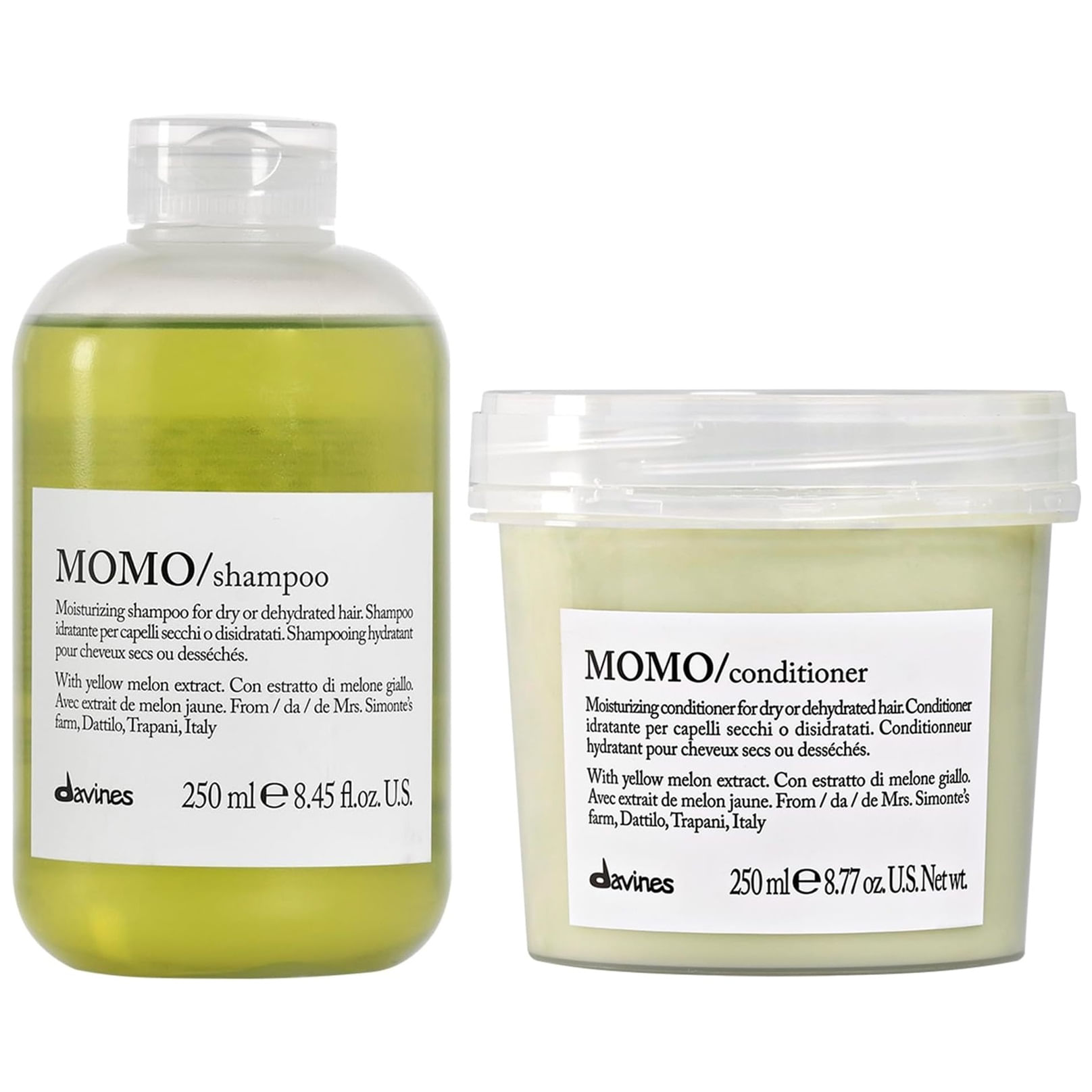 Shampoo Hidratante 250ml + Acondicionador Davines Momo