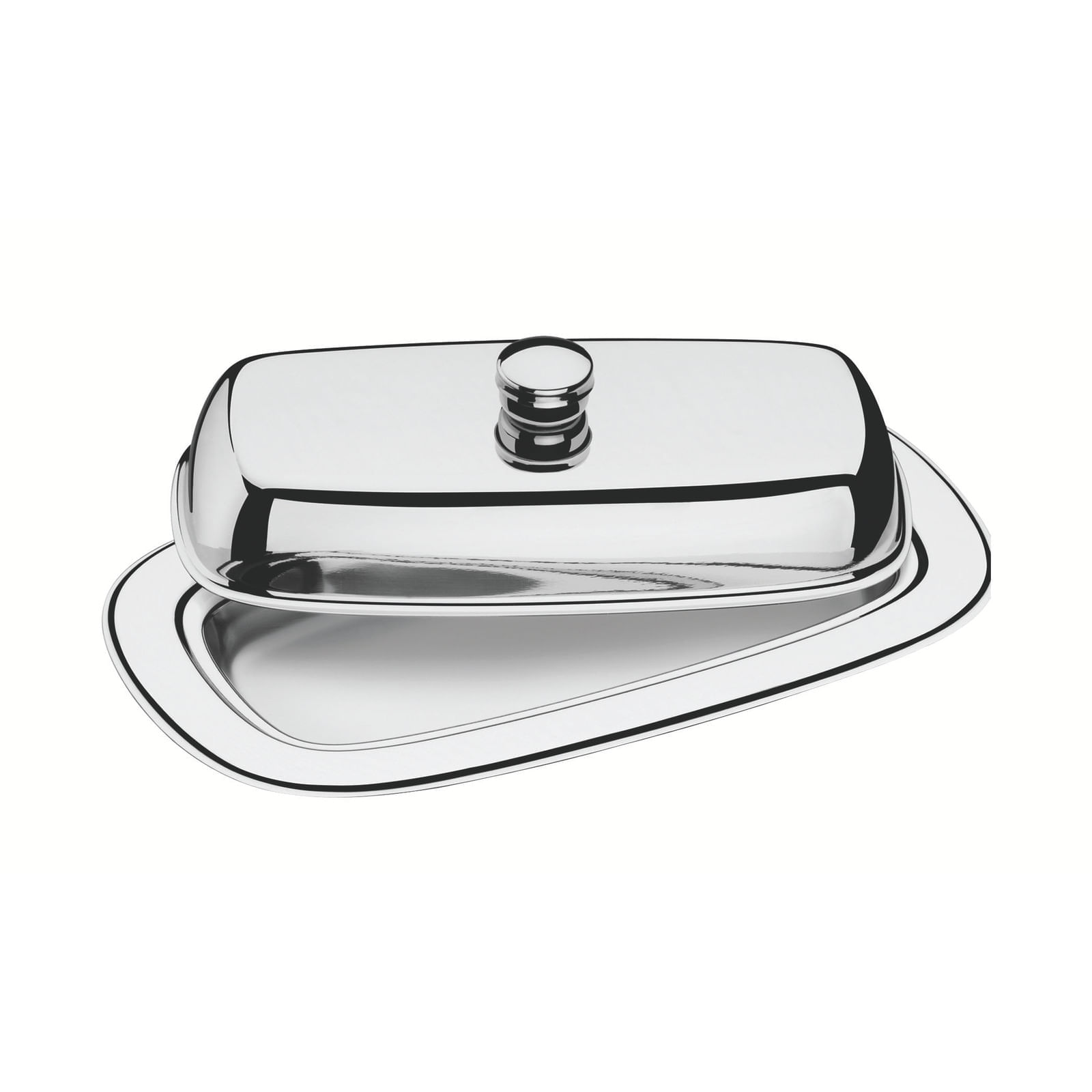 Mantequillera rectangular Service de acero inoxidable con tapa Tramontina