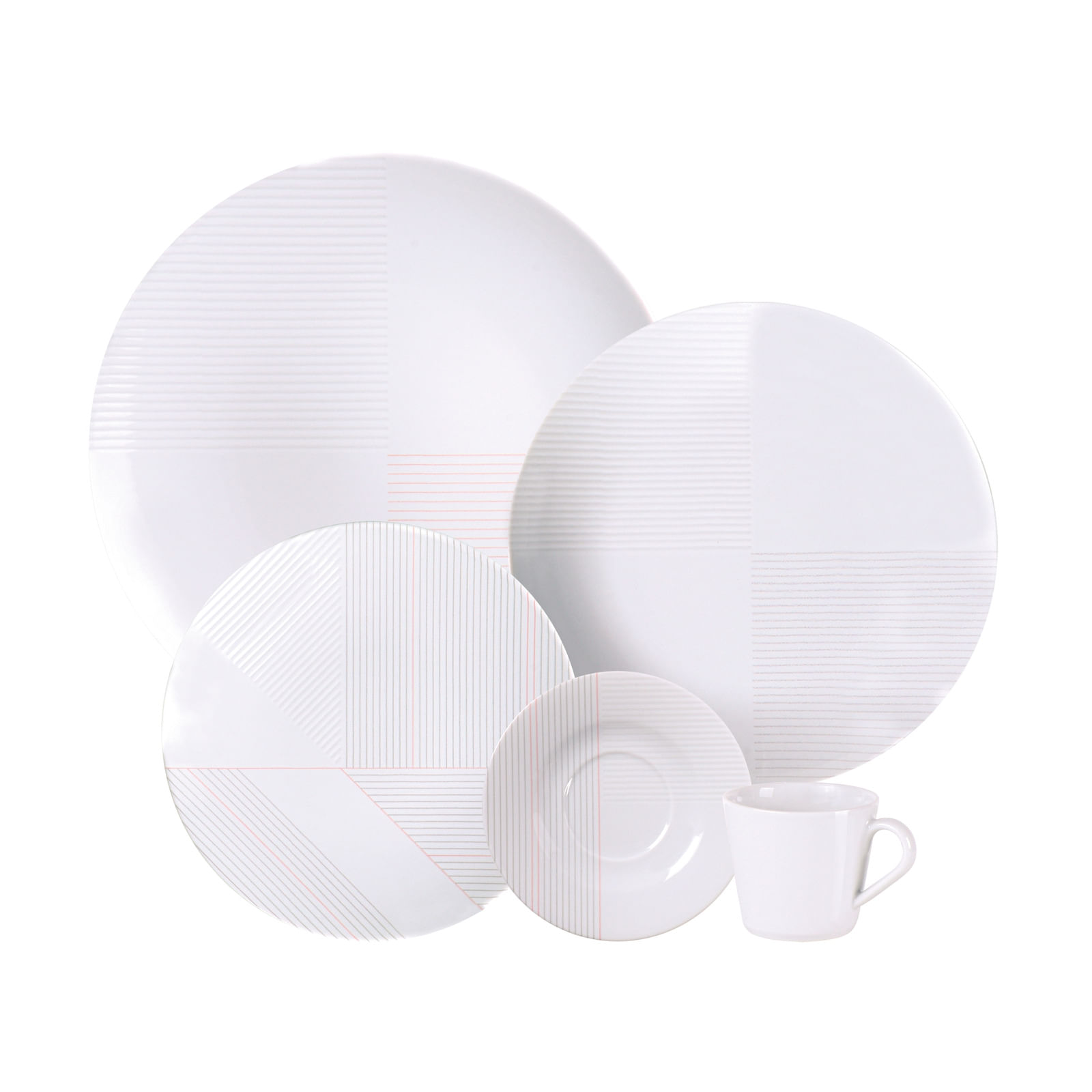 Vajilla Tramontina Grid en Porcelana Decorada 20 Piezas