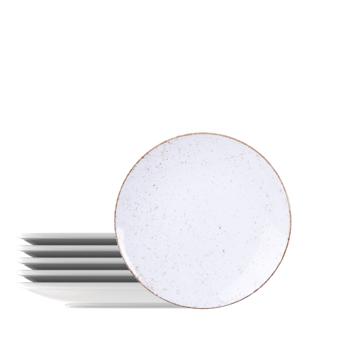 Kit Plato Postre Tramontina Rústico Marrón en Porcelana Decorada 21 cm 06 Piezas