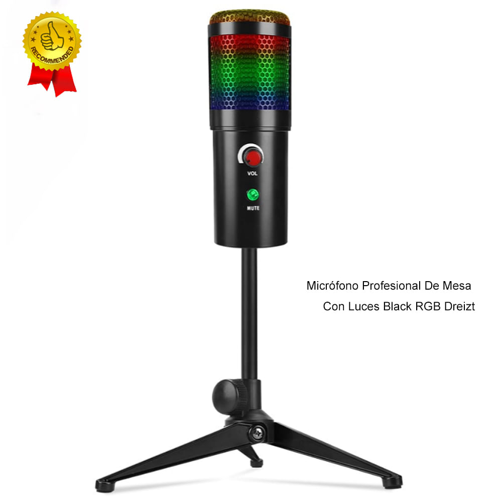 Micrófono Gamer de Escritorio con Luces RGB Calidad de Estudio