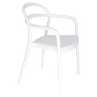 Silla Tramontina Sissi Summa de Polipropileno y Fibra de Vidrio con Reposabrazos Blanco