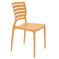 Silla Tramontina Summa Sofia en Polipropileno y Fibra de Vidrio Naranja con Respaldo Horizontal