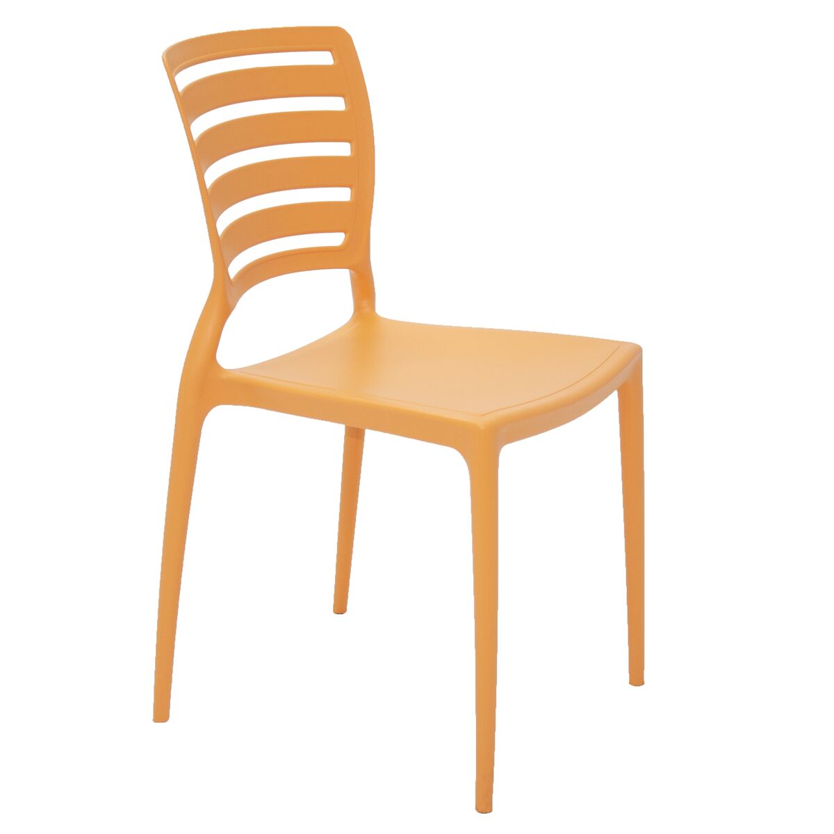 Silla Tramontina Summa Sofia en Polipropileno y Fibra de Vidrio Naranja con Respaldo Horizontal