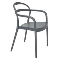 Silla Tramontina Summa Sissi de Polipropileno y Fibra de Vidrio con Reposabrazos Grafito