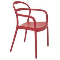 Silla Tramontina Summa Sissi en Polipropileno y Fibra de Vidrio con Brazos Rojo