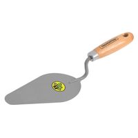 Cuchara para albañil 7"", mango de madera con hueco para colgar