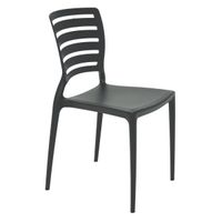 Silla Tramontina Summa Sofia en Polipropileno y Fibra de Vidrio Negro con Respaldo Horizontal