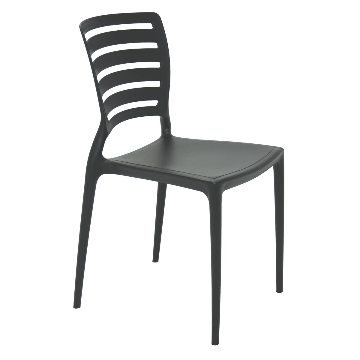 Silla Tramontina Summa Sofia en Polipropileno y Fibra de Vidrio Negro con Respaldo Horizontal