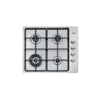 Placas de Cocción de gas Tramontina Square 4 GX HE Safestop 60 de acero inoxidable, con rejillas de hierro fundido y encendido superautomático
