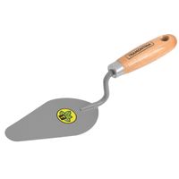 Cuchara para albañil 6"", mango de madera con hueco para colgar