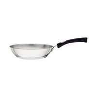 Sartén Tramontina Solar Silicone raso de acero inoxidable fondo triple con mango de silicona, de 24 cm y 2,1 L