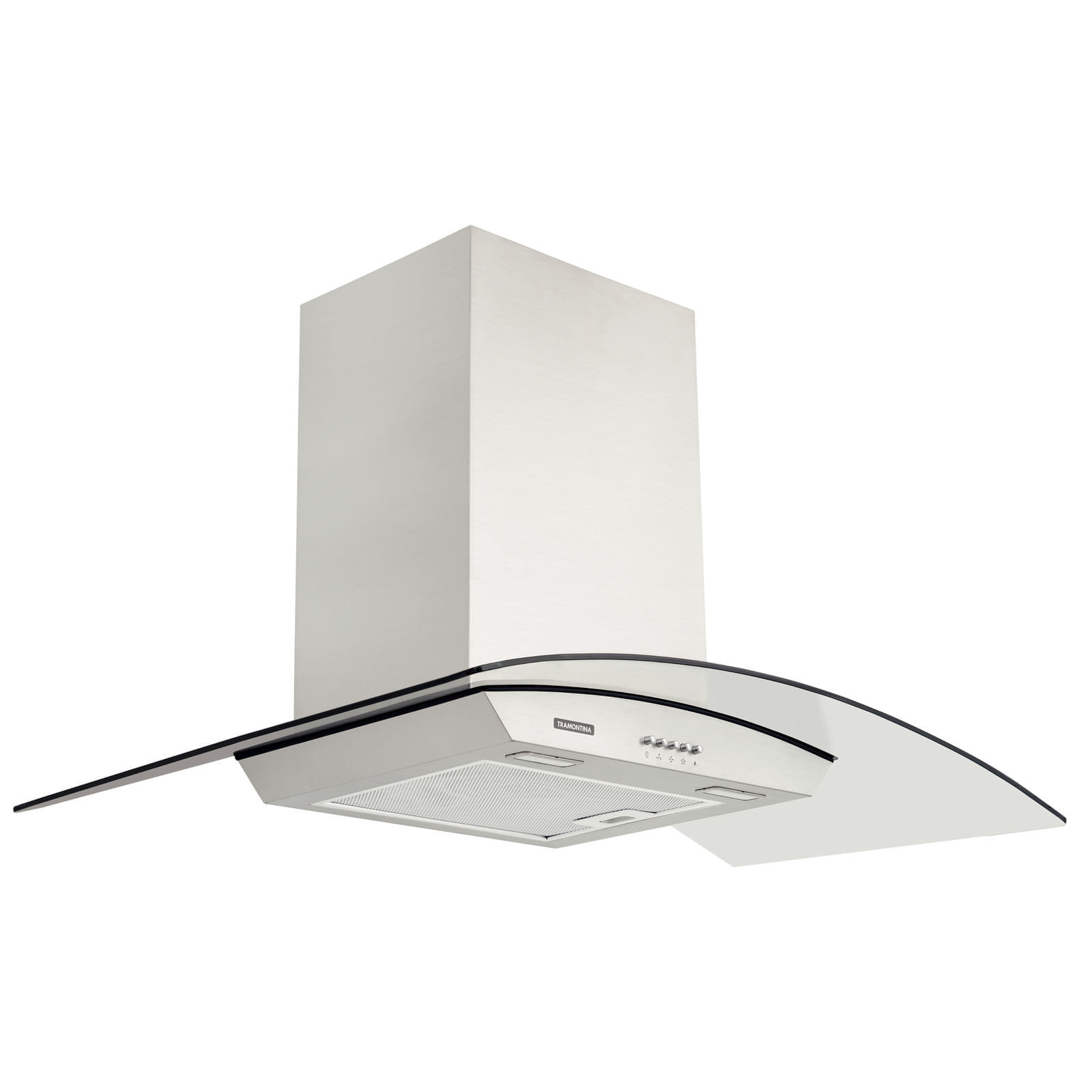 Campana de pared Tramontina de acero inoxidable y vidrio templado de 90 cm y 220 V