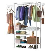 Ropero Armario Closet Perchero Organizador 2 Cuerpos Blanco