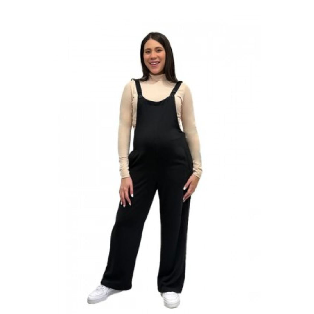 Overol de tela Maternidad y Postparto Negro M