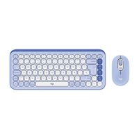 Teclado Logitech + Mouse Pop Icon Bluetooth Lila y blanco crudo