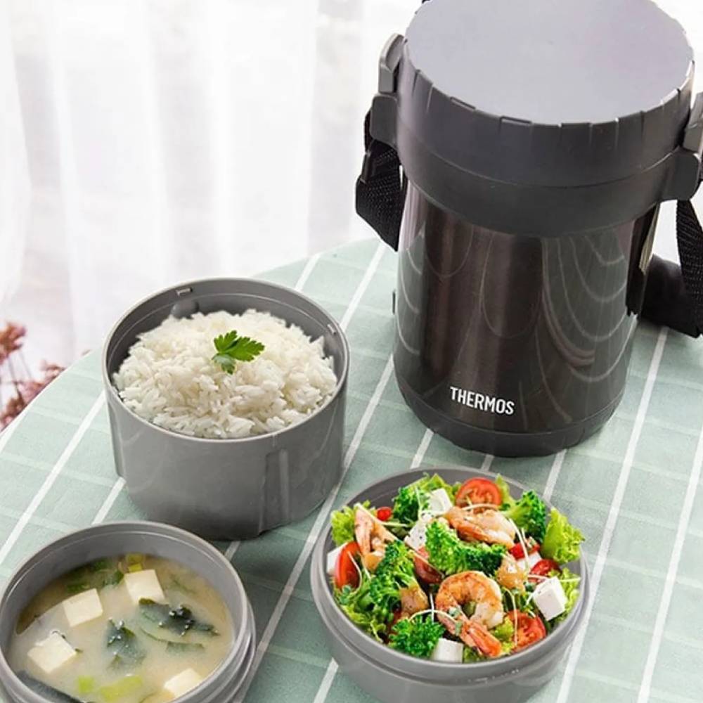 Termo de acero térmico de comida con compartimientos 1.3 lt - MEGA IMPORT