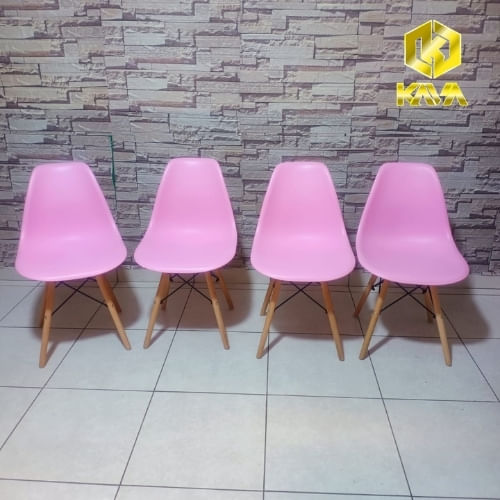 SILLA EAMES NÓRDICA SOFISTICADA ROSA X 04 UNDS