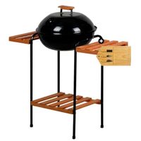 Parrilla Grill de Madera + Tabla de Queso con Utensilios Inoxidables