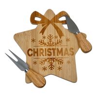 Tabla de Quesos y Piqueos Estrella Navidad 3 Pcs
