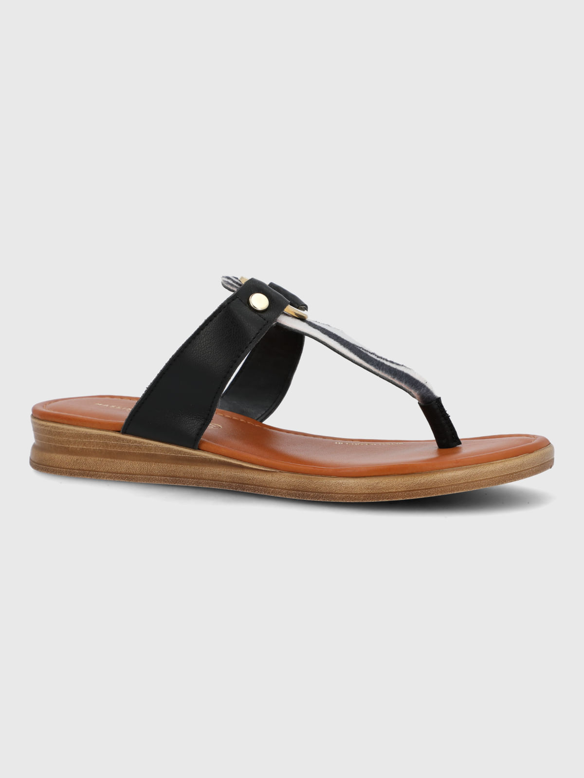 Sandalia Para Mujer Sintetico Furdo Negro Hush Puppies