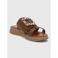 Sandalia Para Mujer Sintetico Molara Marron Hush Puppies