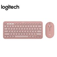 Teclado + Mouse Logitech Pebble 2 K380s +Mouse M350s BT Wirelless Rosado