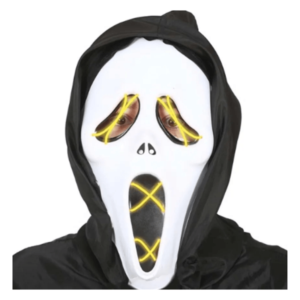 Máscara Scream Icono del Terror Halloween Led Disfraz