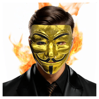 Máscara Anonymos V de Venganza Disfraz Halloween Dorado