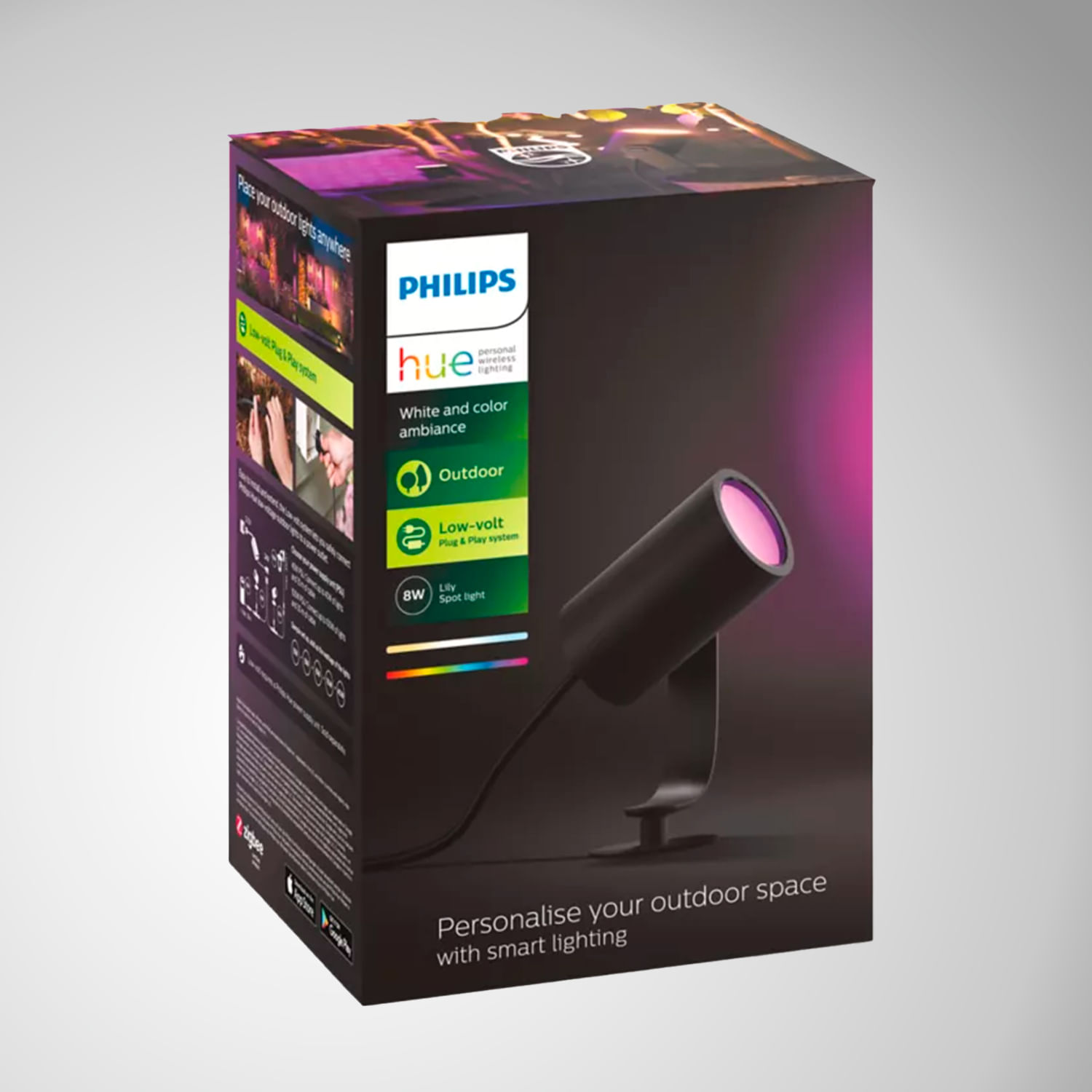 Foco para exteriores Phillips Hue Lily Spike Black