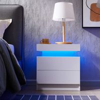 Velador Mesa de Noche Miki con luz LED color Blanco TU MESITA
