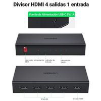 HDMI Splitter 1x4 2.0 UGREEN Full Hd 4K Multiplica Señal Conecta 4 tv