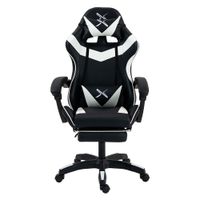 Silla Gamer Lyzor con posapiés SGBWTWN135B Black White