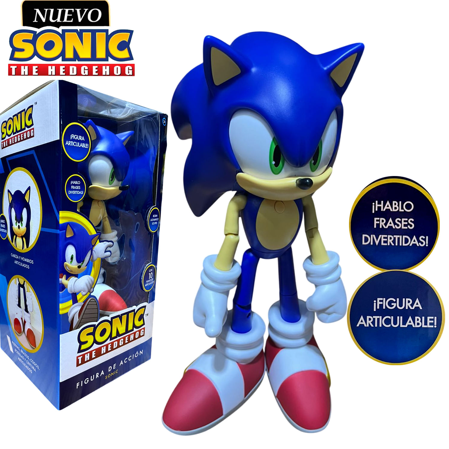 Muñeco Sonic The Hedgehog Musical y Articulable Azul SONIC-M1