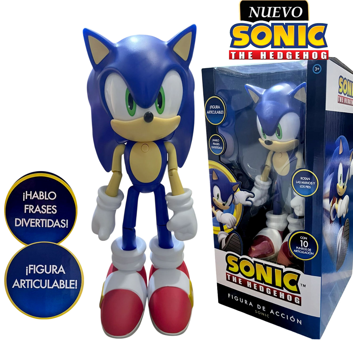 Muñeco Sonic The Hedgehog Articulable y Musical SONIC-M1 Azul