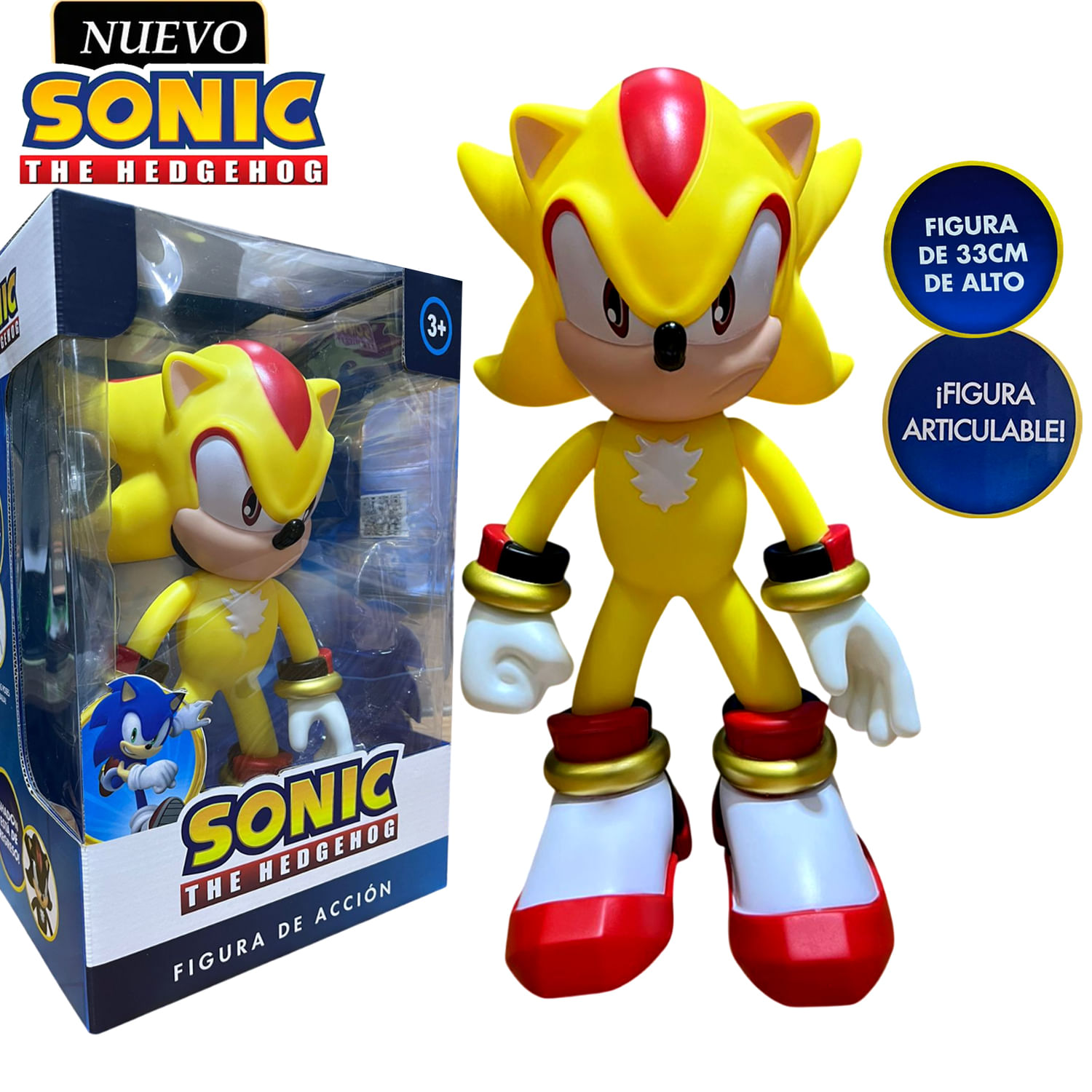 Muñeco Super Sonic Amarillo The Hedgehog Articulable 9938