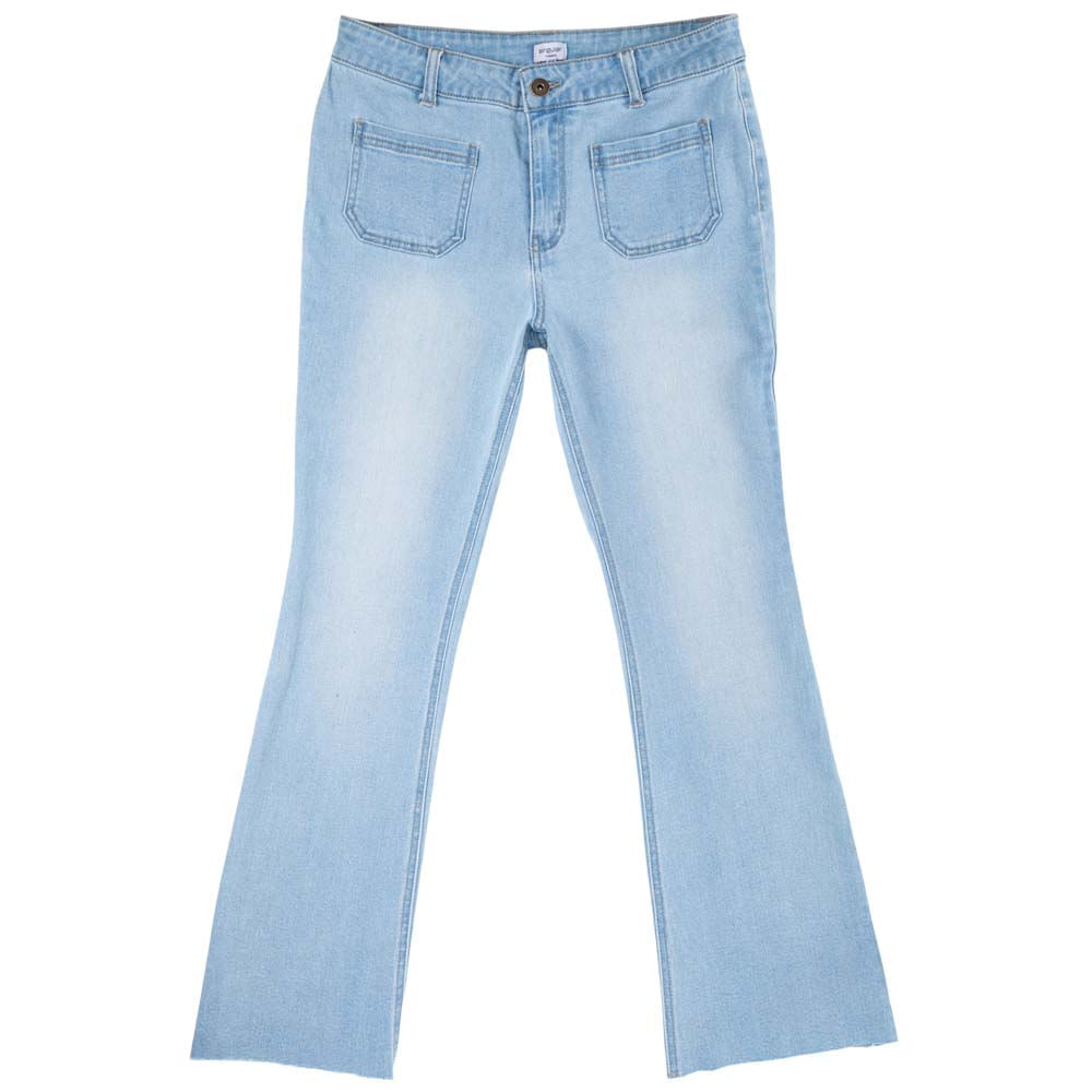 Pantalones Denim Flare Bolsillo Mujer SINGULAR