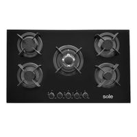 Encimera Sole de Vidrio Templado con 5 Quemadores y Triple Flama 90 cm SOLCO069 (MUNDO ELECTRONICO)
