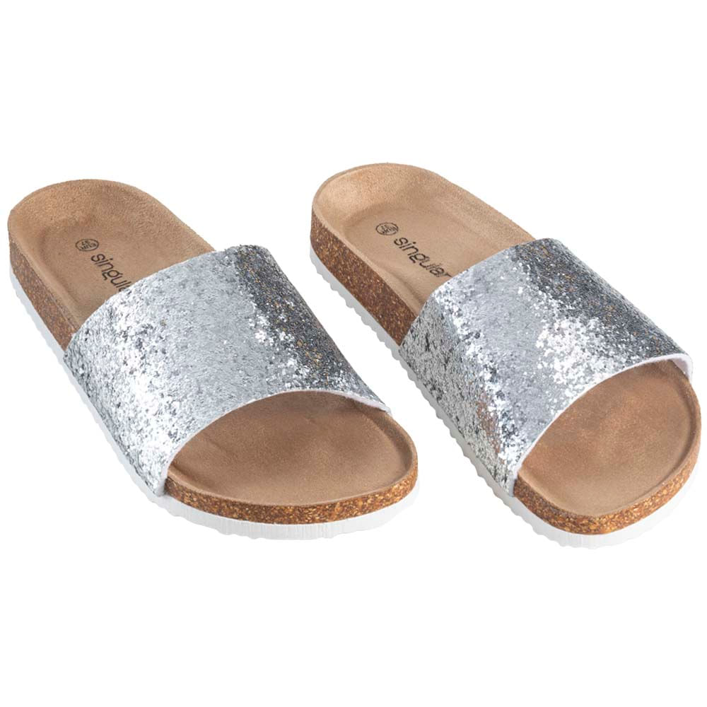 Sandalias con plataforma strap glitter SINGULAR Mujer
