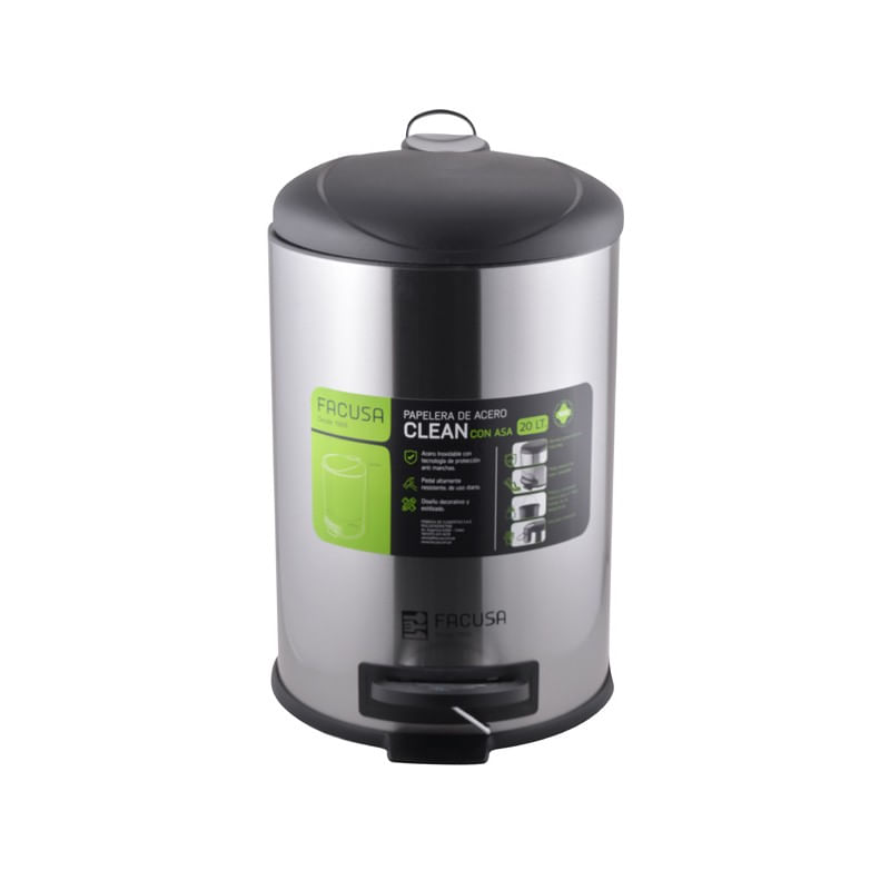 PAPELERA 20LT CLEAN C/ASA - 984152001