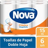 Papel Toalla NOVA Clásico Mega Rollo Paquete 6un